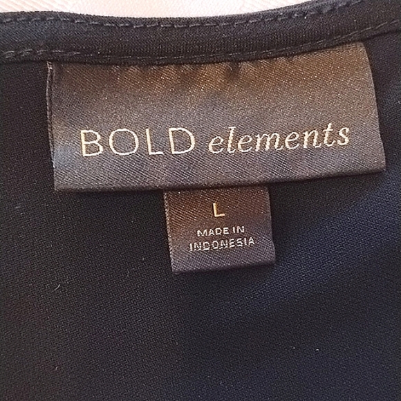 BOLD elements Woman's Black One-shoulder Design Long Sleeve Blouse, Size: L - Picture 7 of 9